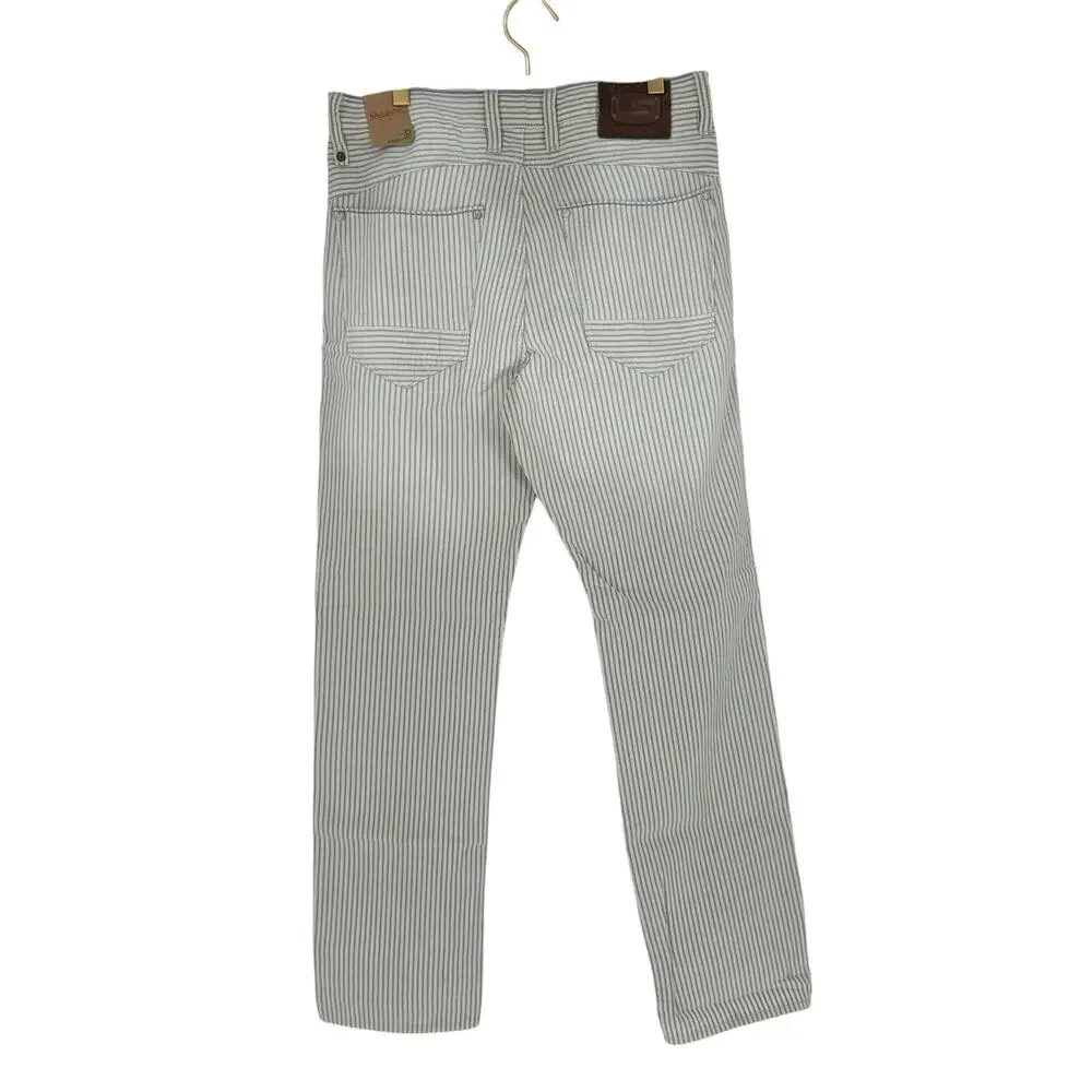 Robert Graham Men's Casual Pants Seersucker Blue White Stripe 32